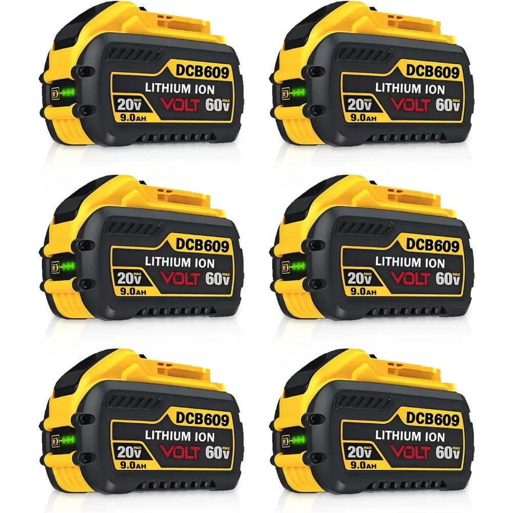 

9.0-Ah 20V/60V MAX Replacement for DEWALT 20V/60V Battery DCB606 DCB609 DCB612 Compatible with DeWalt 20V/60V Cordless Power