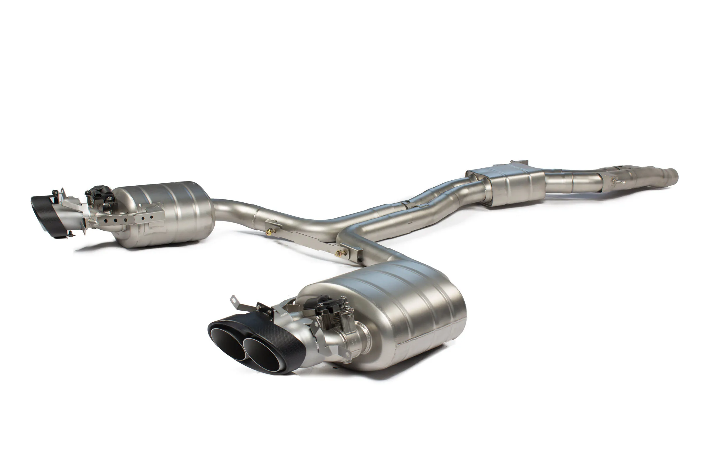 Racing High Flow rate Stainless Steel Valve Catback Exhaust with Downpipe for Audi RS5 B8 B9 dual tips Muffler Pipe Sport