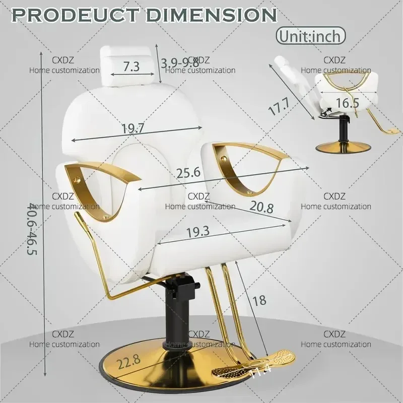 Professional Barber Chair for Hair Salon Semi Reclining Rotating Hydraulic Lift Simple Styling Chair Factory Direct Sale