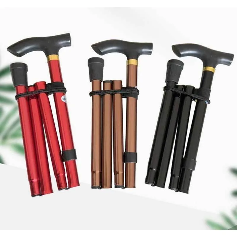4 Sections Foldable Telescopic Trekking Pole Adjustable Walking Stick Outdoor Hiking Travel Men Women