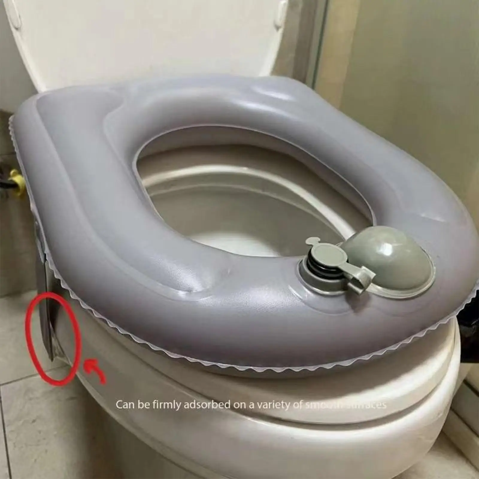 Air Inflation Raised Toilet Seat Cushion Comfortable Support PVC Material Waterproof Universal Fit for Bathroom Elderly Seniors - view 5