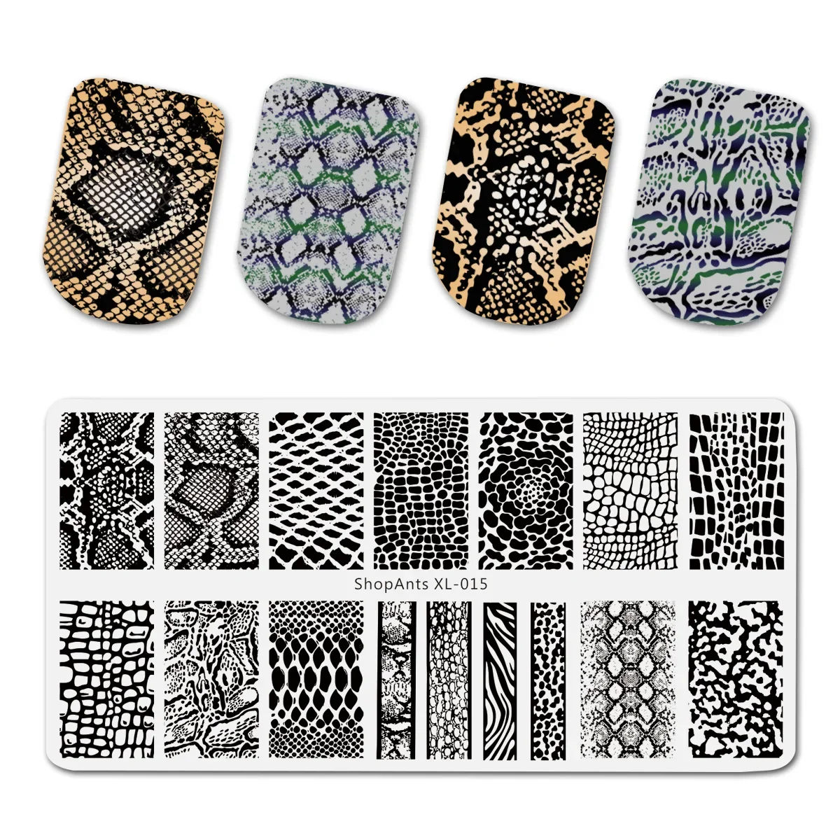 Nail Art Stamping Plate 2021 Snake Skin Alligator Flower Image Patterns Stamp Templates