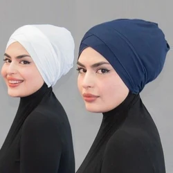 High Quality Criss Cross Undercap Muslim Hijab Inner Hat Women Underscarf Islamic Scarf Turban Caps Headcover Headwrap