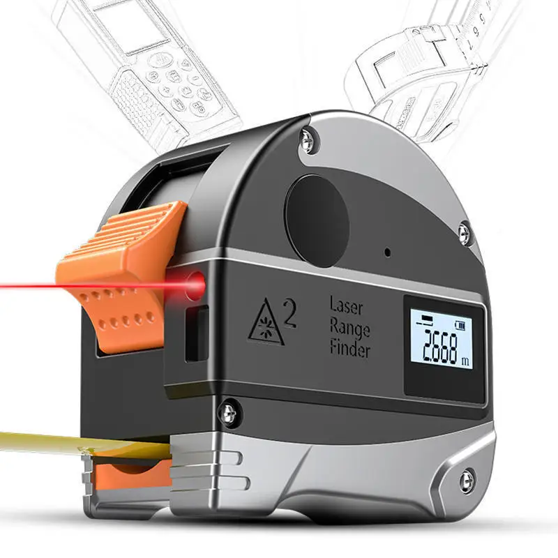 Best Verkopende 40M Digitale Meetlint 2 In 1 Elektronisch Meetlint Type-C Snel Opladen Slimme Afstandsmeter