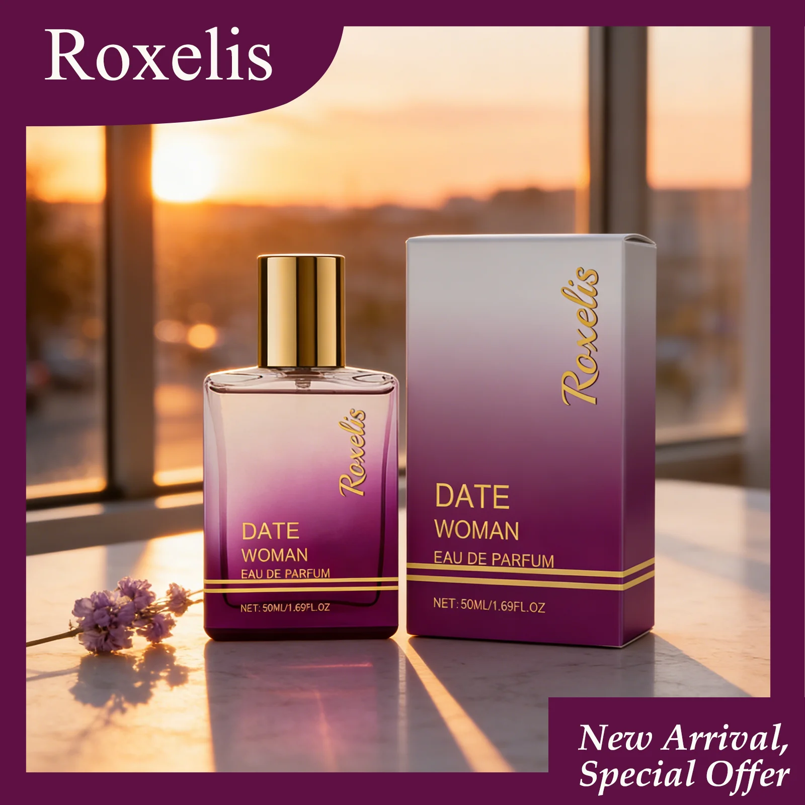 

Roxelis 50ml Date Woman Eau De Parfum Enhances Personal Charm Long-lasting Fragrance Compact Design Woody Fragrance Perfume