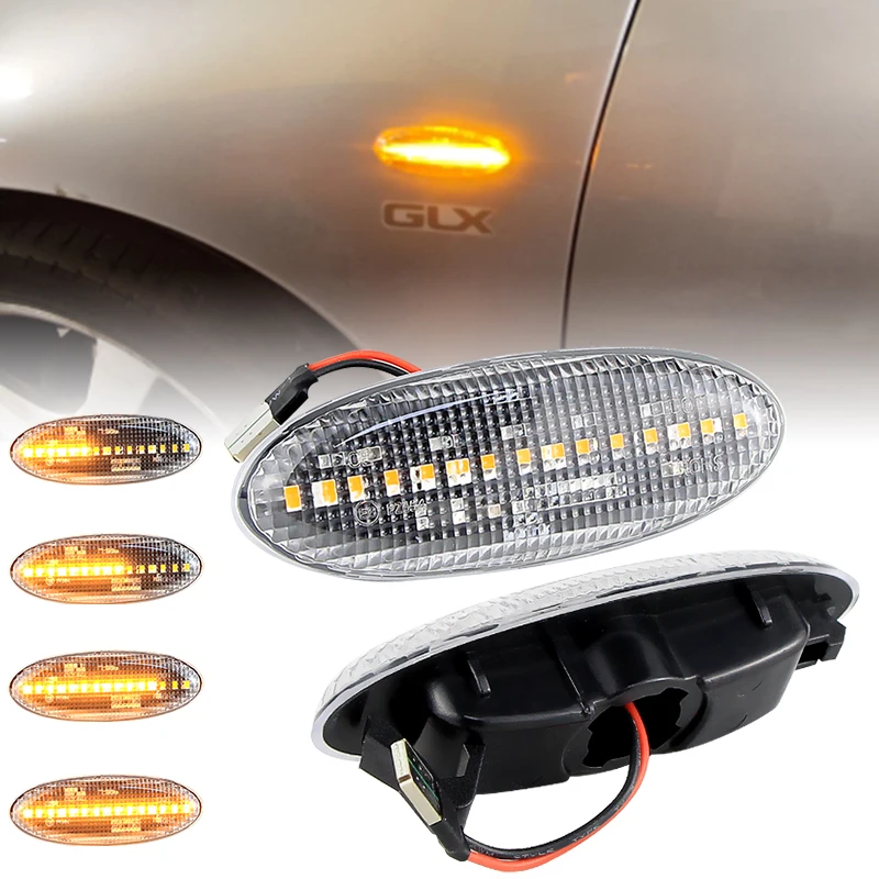 

2×for Mazda Tribute/Protege 5/MX-6/Tribute/323 Familia Protege - LED Dynamic Side Marker Lamp Turn Signal Lights Amber Indicator