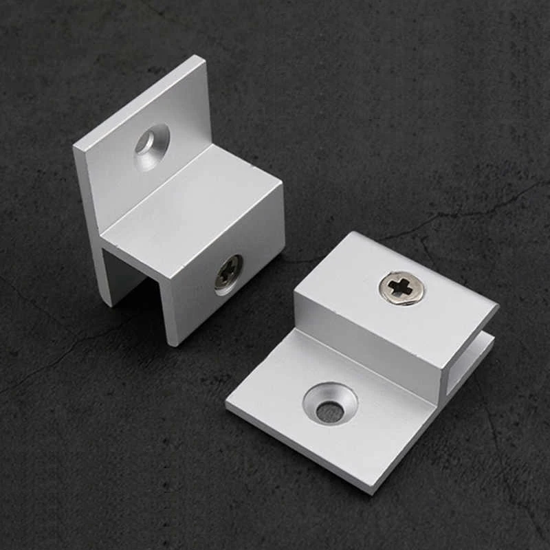 1PCS Aluminum Alloy H-clip Glass Non Perforated Glass Fixing Clip Thickened Advertising Board Bracket Acrylic Buckle Hardware