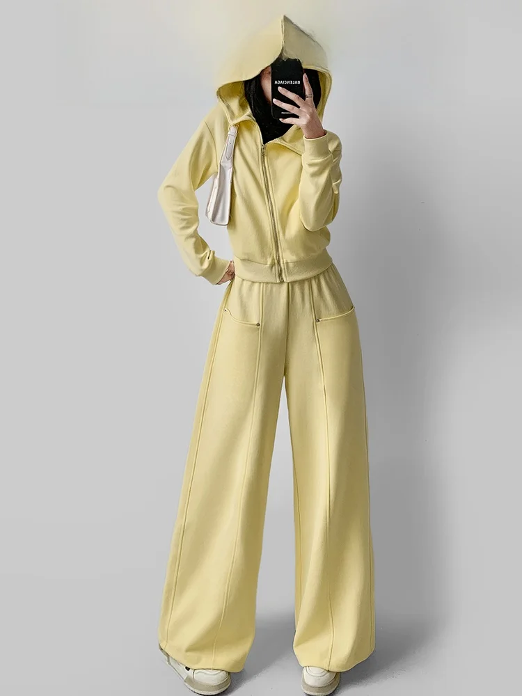 

Faionable Sportswear Set for Women Long Sve Slimming Two Piece Set Spring 2026 Simple Sli Tea Time Ensemble