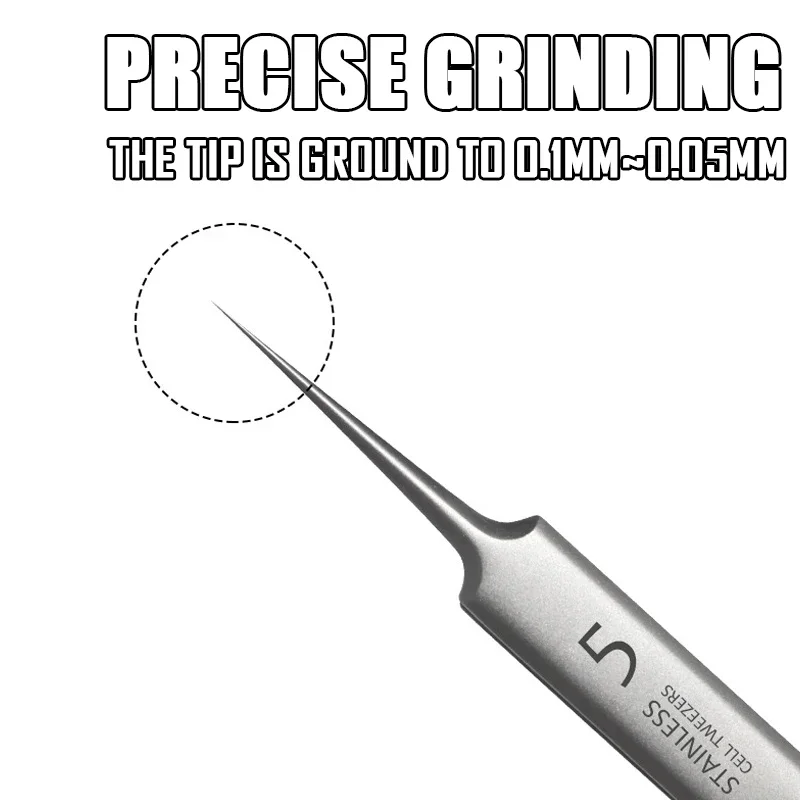 Anti-Static Tweezers German Straight Precision Maintenance Industrial Repair Home Working Acne Blackhead Removal Needle