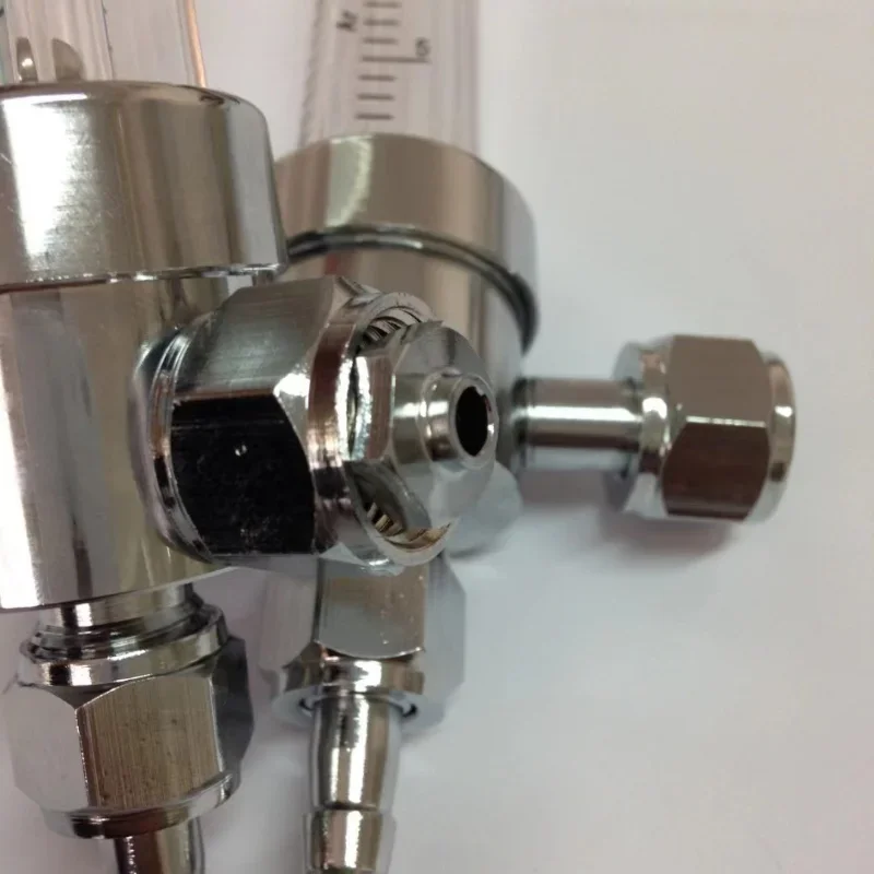 مقياس تدفق الخيط المستقيم ، مطلي بالكامل بالكروم والنحاس ، 90 درجة ، NPT1 ، 4 أنبوب تدفق مدخل ، AR CO2 ، Pass-throme ، #5