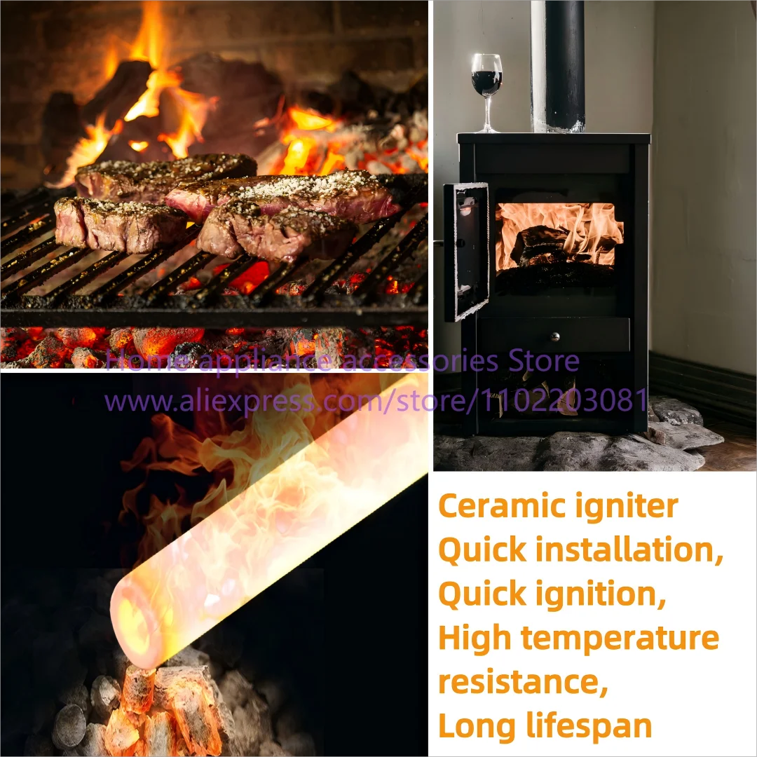 230V300W pellet stove Ignitor black Ceramic Igniter Ceramic Heating Tubespark plug for pellet stove10.5*6*100mm