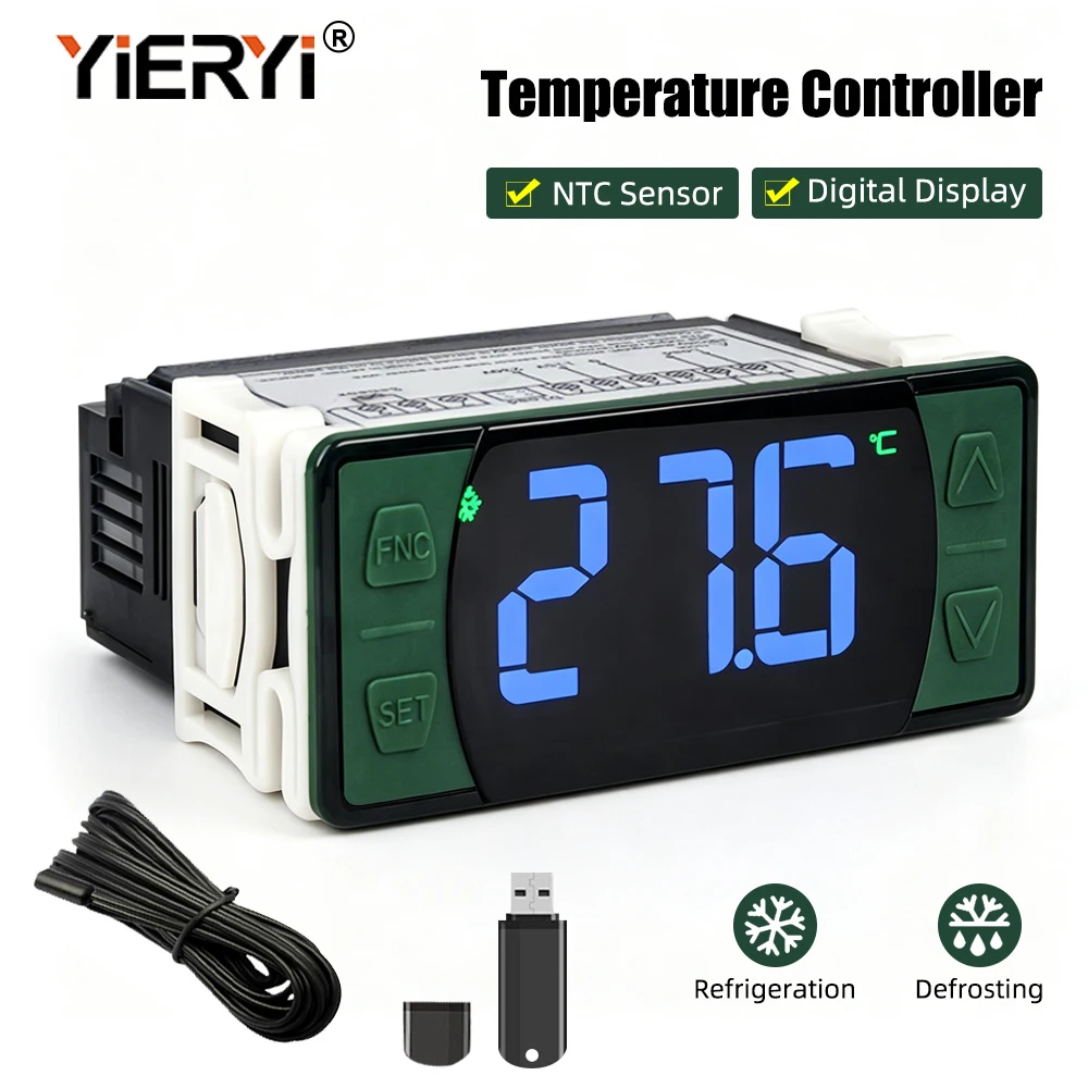 SH-512E Digital Temperature Controller 115V/230V Refrigerator Freezer Thermostat Cooling Heating Defrost Fan Delay Start