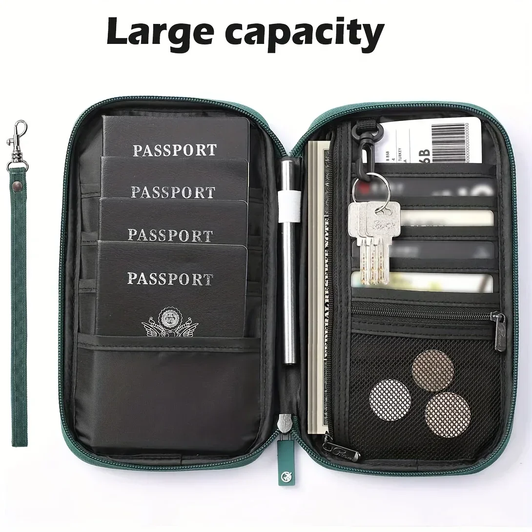 Cartera de viaje para pasaporte, soporte para pasaporte familiar, organizador de documentos, accesorios de viaje, bolsa para documentos, tarjetero, billetera de viaje