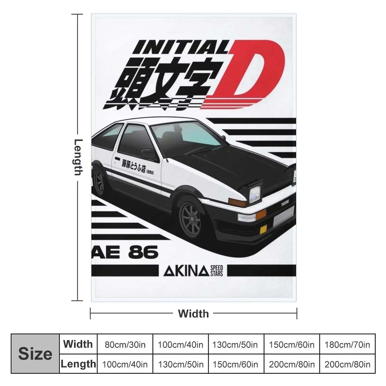 AE86 Initial D Throw Blanket Flannel Fabric for babies Blankets