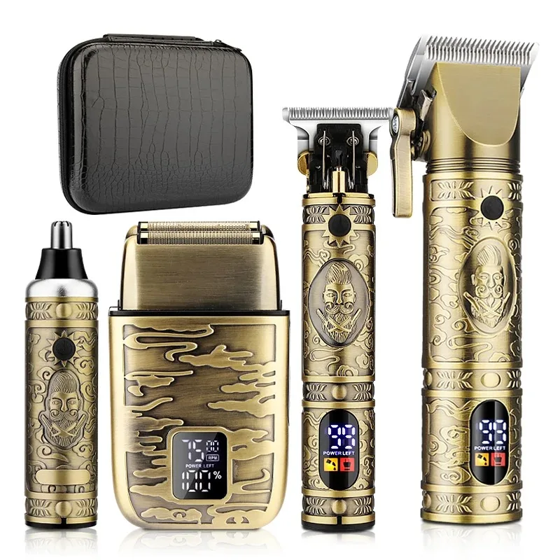Hair Cutting Machine Professional Men's Grooming Kit All-Metal Hair Clipper, Shaver & Nose Trimmer Set