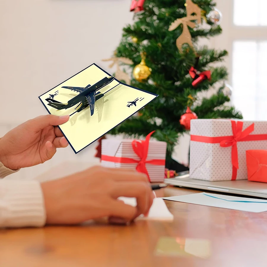 Überraschungs-3D-Pop-Up-Flugzeug-Grußkarte, kreativer Geburtstag, Abschluss, Reisen, Geschenk, Luftfahrt-Enthusiasten, Abenteuerliebhaber, JXB – Detail 6