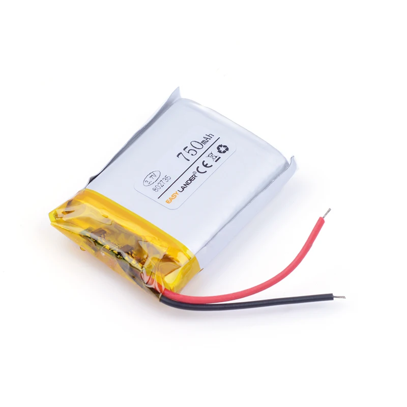 3.7V 750mAh 802735 Rechargeable Lithium Li-ion Li Polymer Battery For phone Camera DVD E-book bluetooth headset