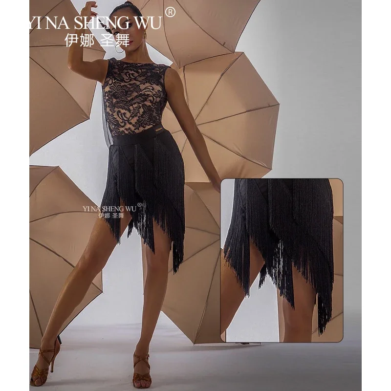 المرأة اللاتينية الرقص شرابات تنورة هامش فستان قاعة الرقص السالسا سامبا التانغو الرقص المنافسة تنورة قاعة الرقص ممارسة تنورة #4