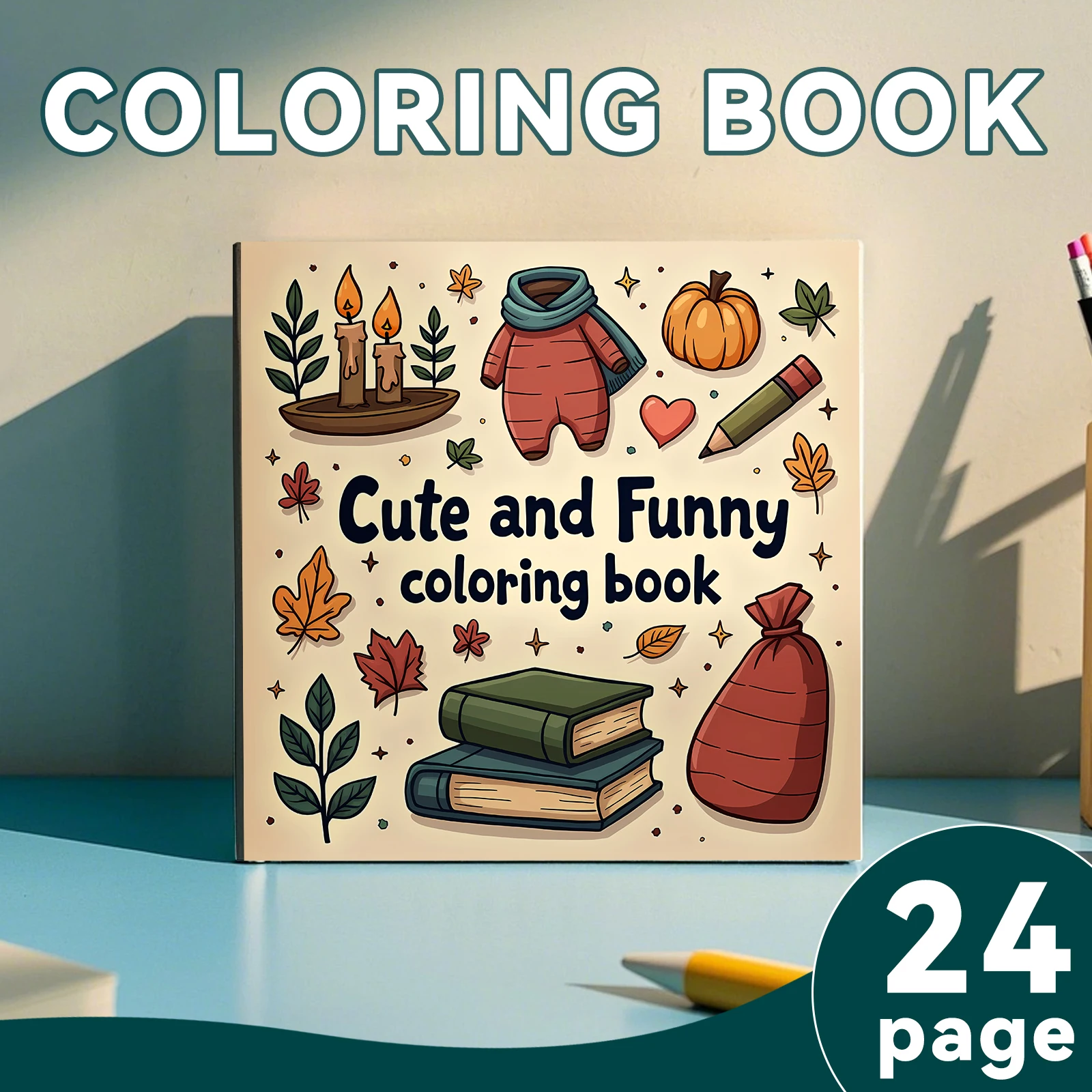 Adult Picture Book 24 pages Cartoon Cute Funny Coloring Book can relax and relieve stress Graffiti Painting Drawing