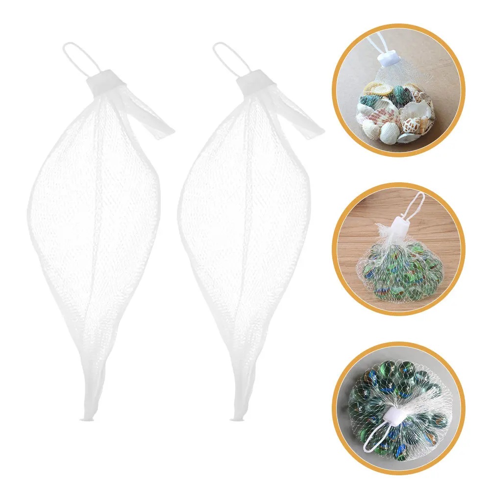 200pcs Large Mesh Storage Pouches with Drawstring – Reusable Net Bags for Fruits, Vegetables, Seafood & Marbles