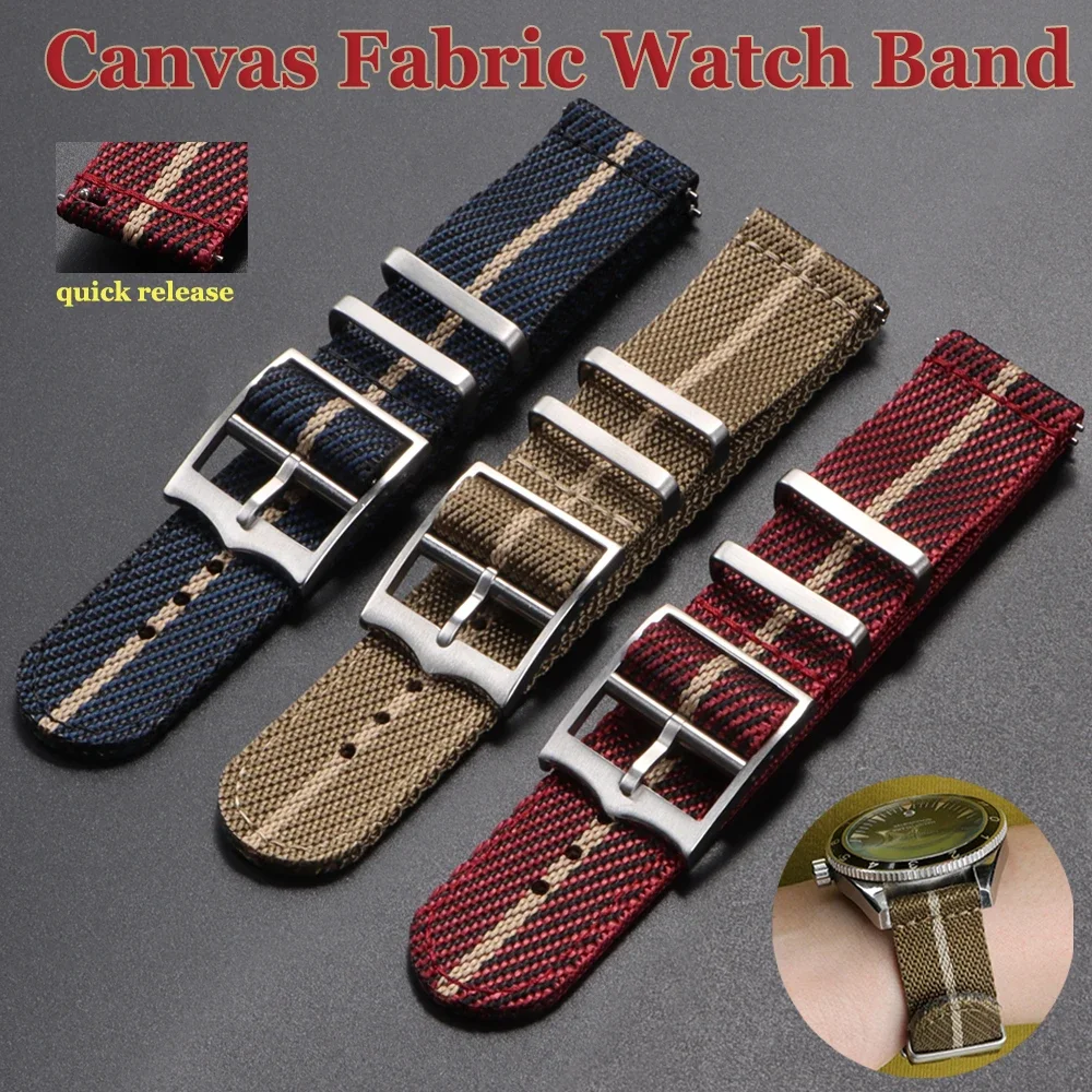 

Bracelet 20mm 22mm Quick Release Nylon Military Strap for Tudor Men Women Canvas Fabric Watch Band for Omega for Casio