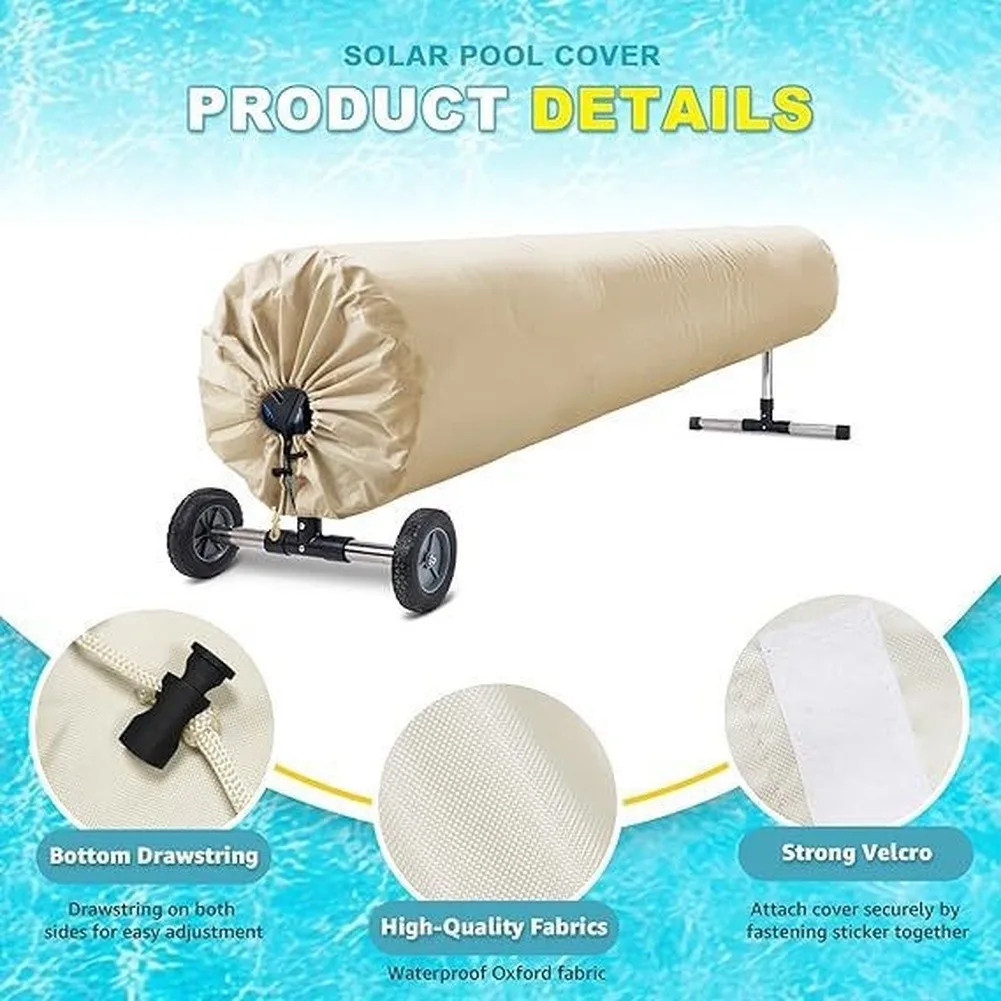Protective for Solar Cover 490*96cm Solar Blanket Cover 210D Oxford Cloth Waterproof Material Fade Resistant Design