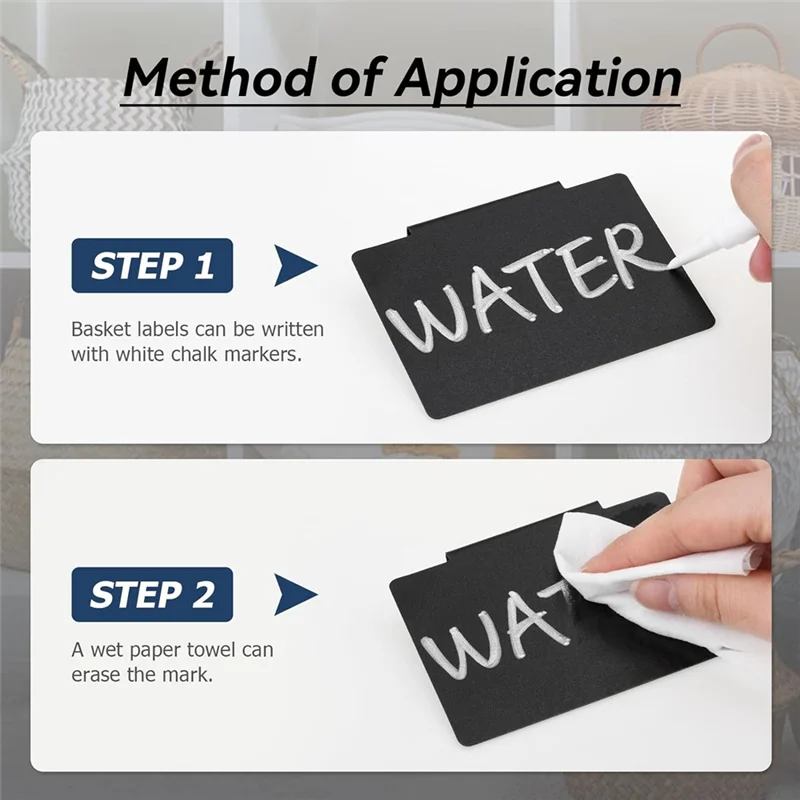 NEW 32 Piece Plastic Basket Bin Clip Labels - Removable And Reusable Dry Erase Labels For Home Organizing