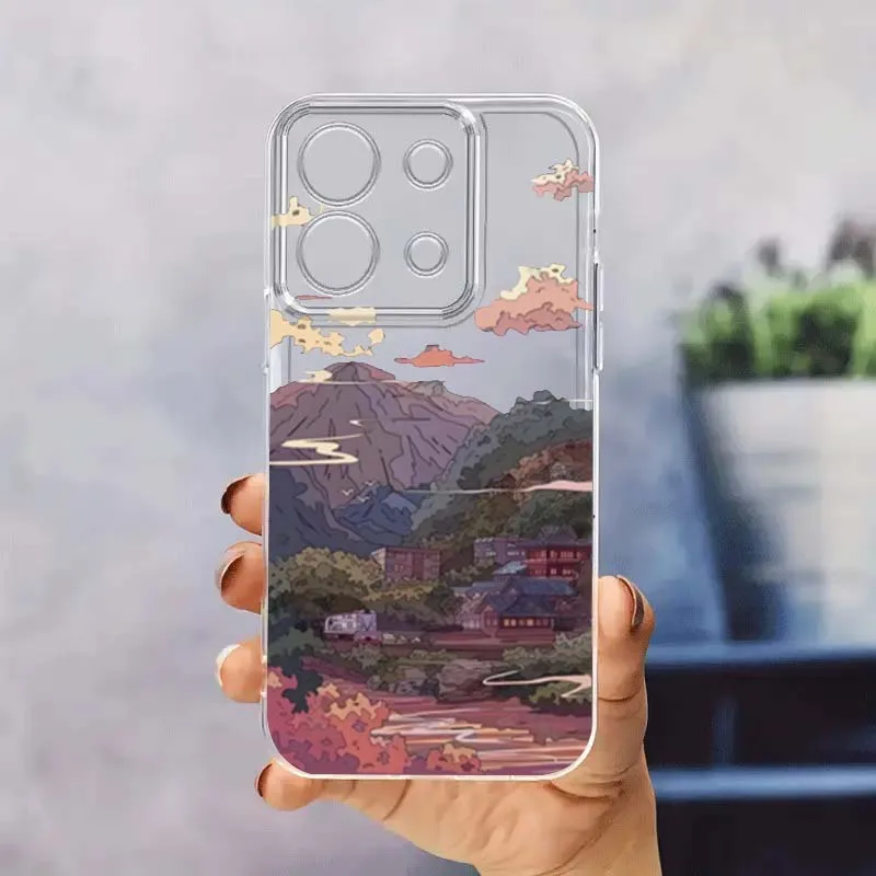 

Flower Train Old Town Popular For Xiaomi Redmi 14C 13C 13 12C 11A 10A K70 K60 K50 K40 K30 K20 Translucent Phone Case