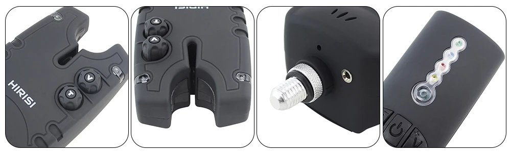 Hirisi Drahtloses Karpfenangel-Alarmset 1+4 Wasserdichter Angelwarnmelder SQ-4 Bissanzeiger – Detail 5