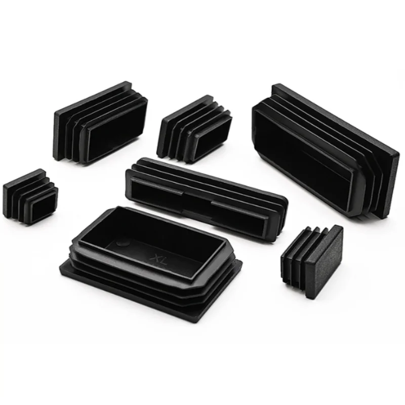 Rectangular Square Plastic Black Blanking End Cap Tube Pipe Insert Plug Bung Stopper Cover Furniture Foot Pads 10x15mm-100x100mm