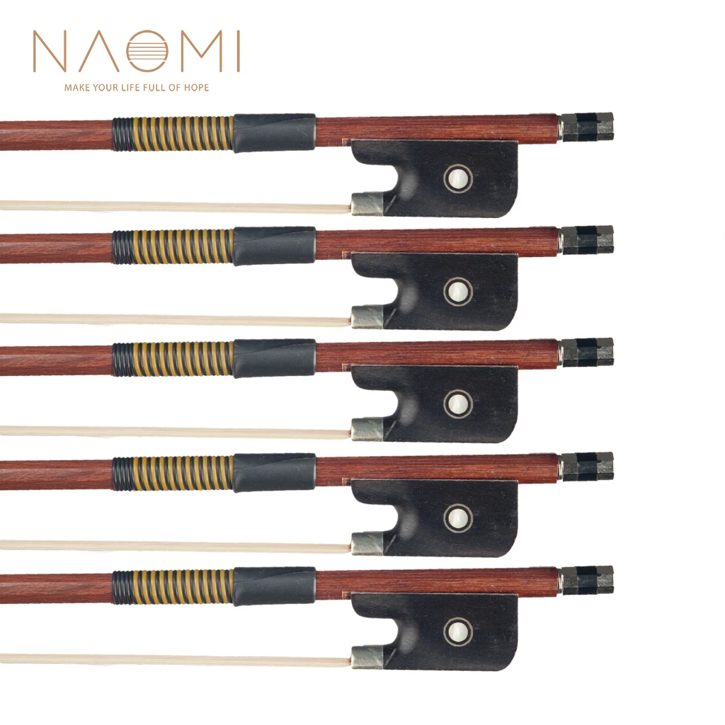 

NAOMI 5PCS Brazilwood Viola Bow Ebony Frog For 15'' 16'' Viola Paris Eye Violin Family Parts Accessories New