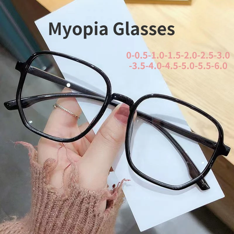 

Anti Blue Light Blocking Computer Myopia Glasses Women Men Big Clear Frame Nearsighted Eyeglasses Diopters With 0-1.0-5.5 oculos