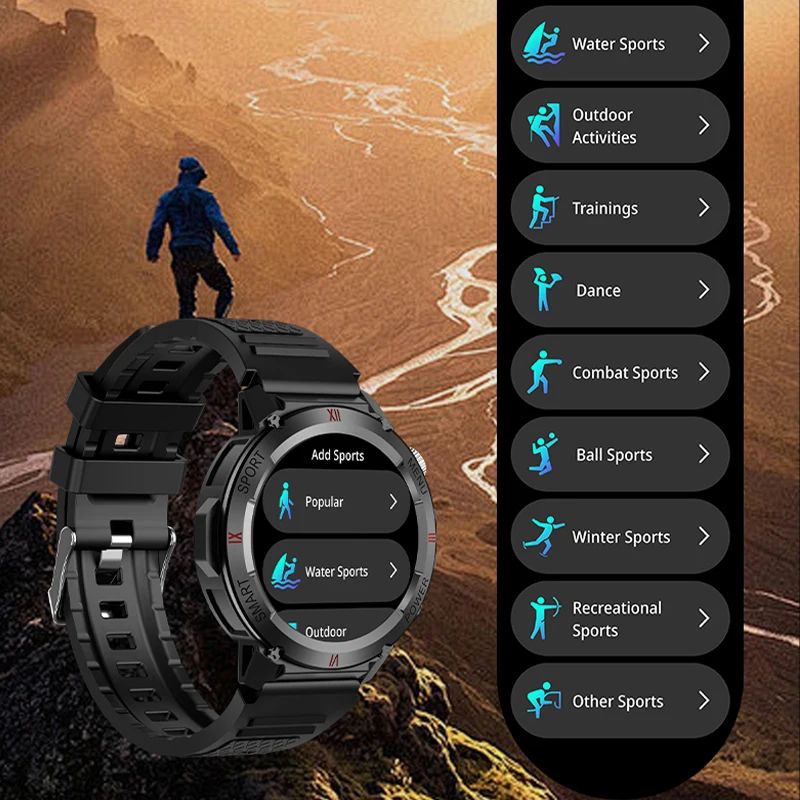 2024 Latest Men's Bluetooth Call Watch IP68 Waterproof 1.46-inch Full Screen Touchscreen Heart Rate Health Monitoring Watch