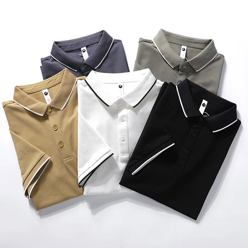 

Мягкие и удобные мужские кроссовки Busin Casual Cotton Pique irt Summer ort Sve с отложным воротником Youth Faion Stand Fit