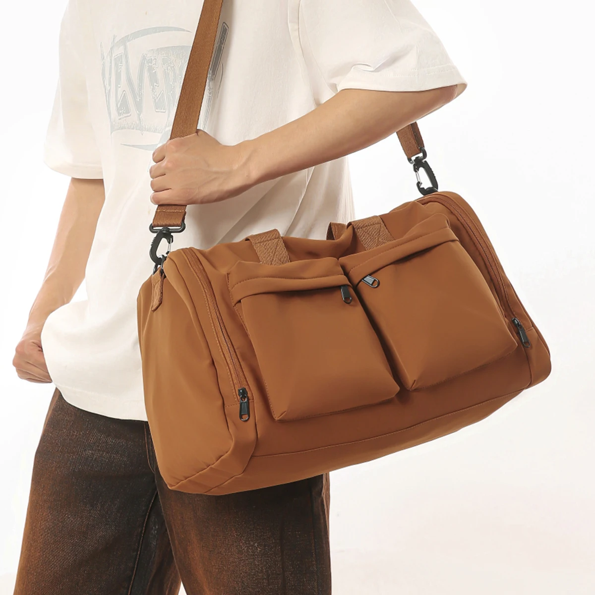 

Дорожная сумка, женская легкая сумка для багажа большой вместимости на короткие расстояния, дорожная сумка для хранения, чемодан для фитнеса, йоги, дополнительная сумка для зарубежного посадки, деловая встреча