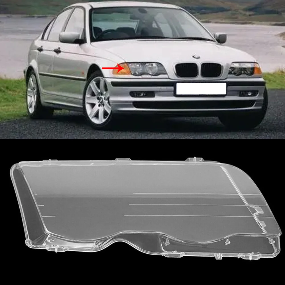 

1 Pair Car Headlight Len Shell Headlamp Protective Shell Cover For BMW 3 Series E46 Four Door 1998-2001 Replacement Parts