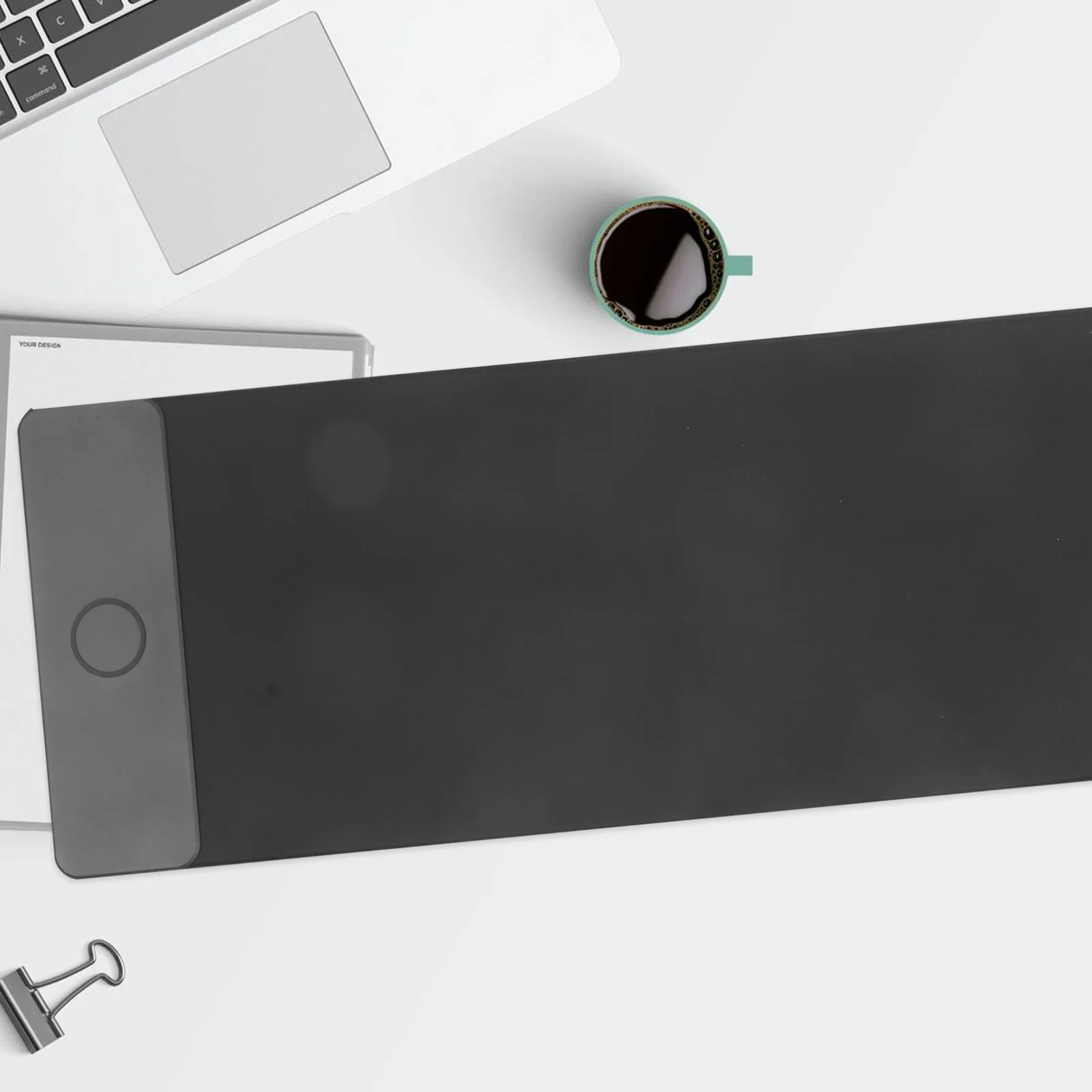 

Wireless Charging Mouse Pad 800x300x4mm Black 15W Large Desk Mat Gaming Office Keyboard Pads Rubber Cloth Smooth