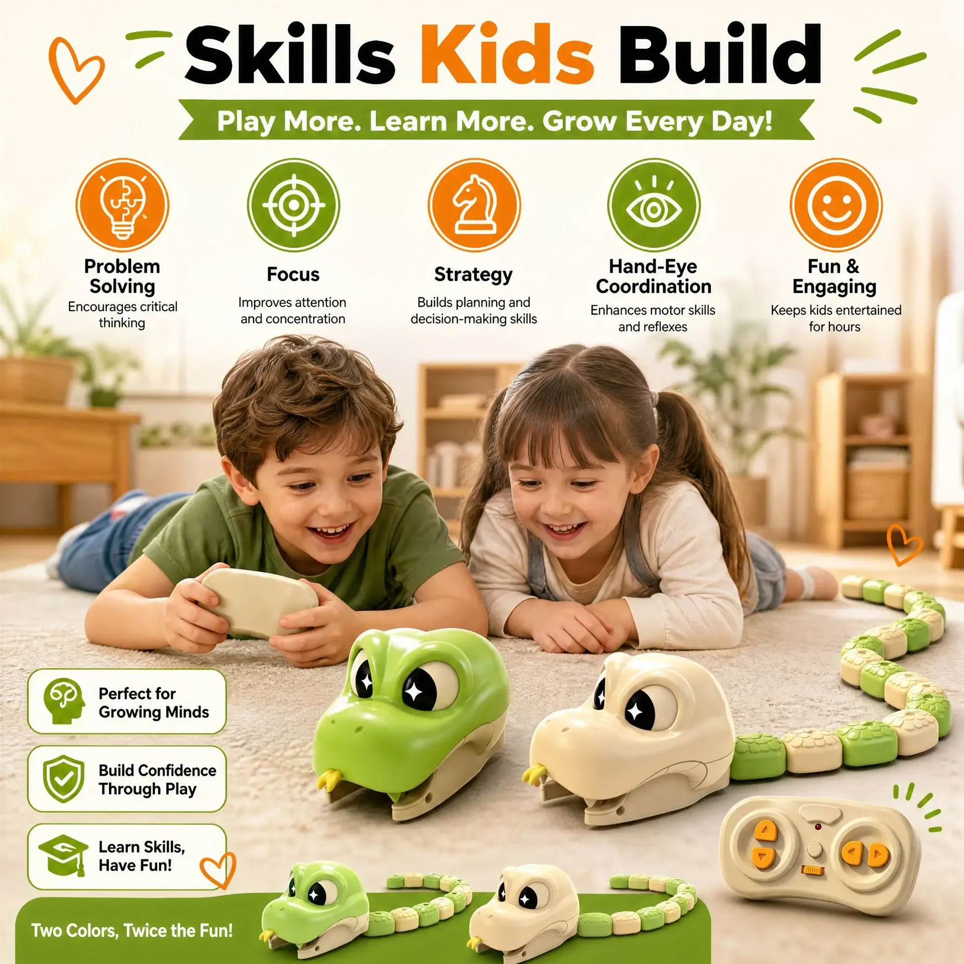 Hot Magnetic Snake Funny Game Remote Control Two Player Interactive Battle 3D Classic Growing Toy For Home Party Entertainment view 4