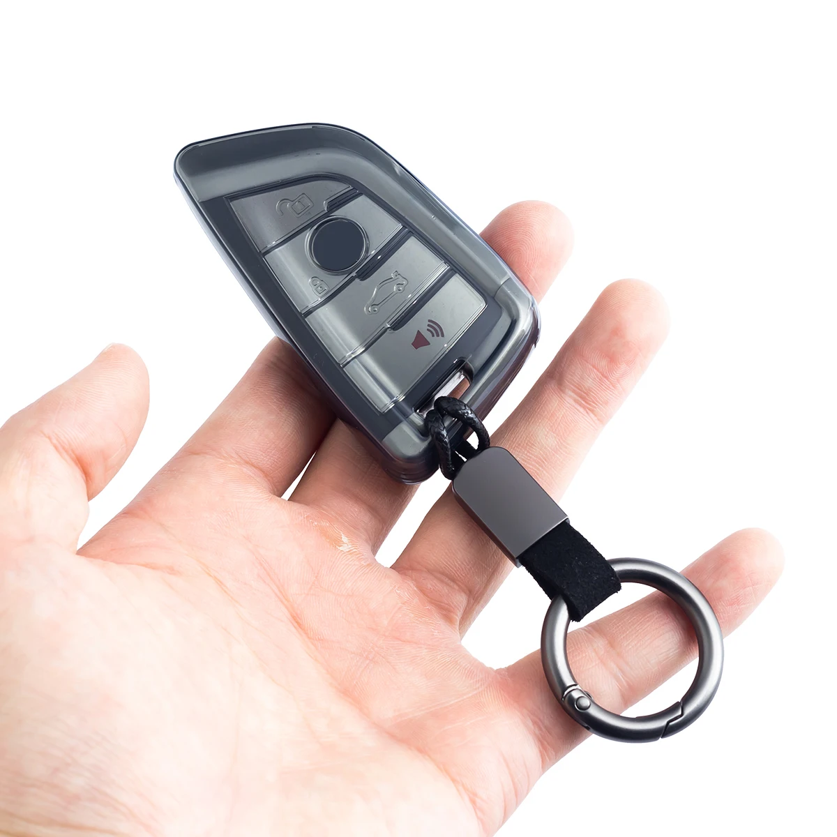 Sottile Chiave Dell'automobile Fob Caso Della Copertura Della Catena Per BMW X1 X2 X3 X4 X5 X6 X7 118i 120i 220i 320i 330i 430i 530i 540i 740i Nero Trasparente