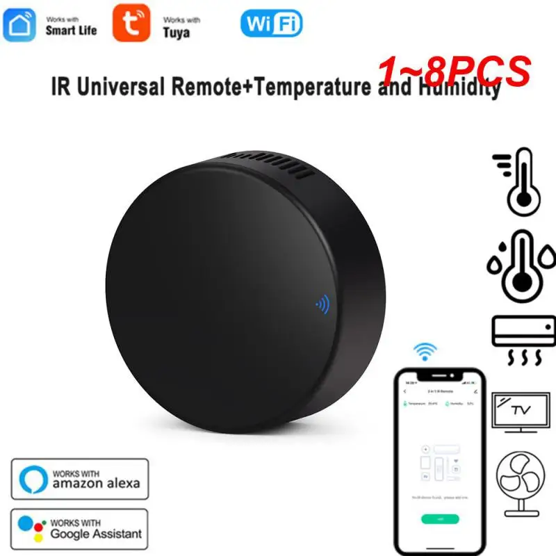 

1~8PCS Tuya Smart Temperature Humidity Sensor Built-in Wifi To Ir Universal Remote Control Work With Alexa Yandex Alice