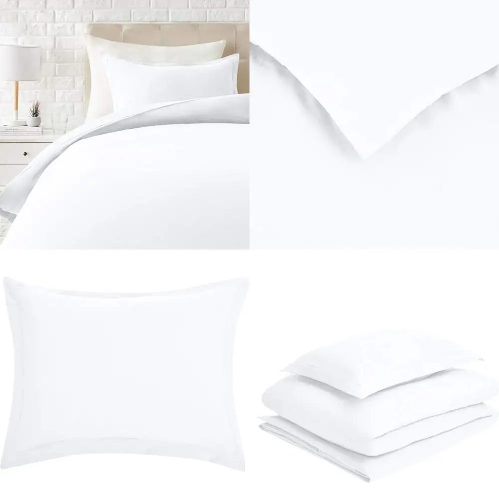 

Легкий комплект пододеяльников из 2 предметов из микрофибры с застежкой-молнией, Twin/Twin XL, ярко-белый, однотонный — упаковка o 4 шт.