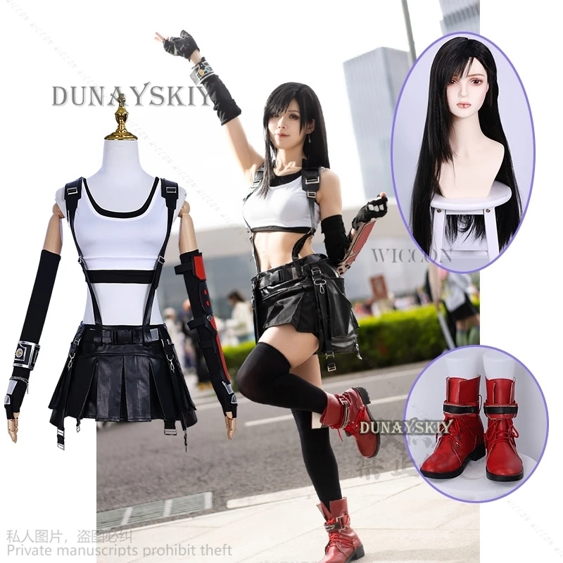 

Tifa FF7 Cosplay Fantasy Wigs Anime Game Final Sexy Fantasy VII Costume Disguise Adult Women Cosplay Roleplay Fantasia Outfits