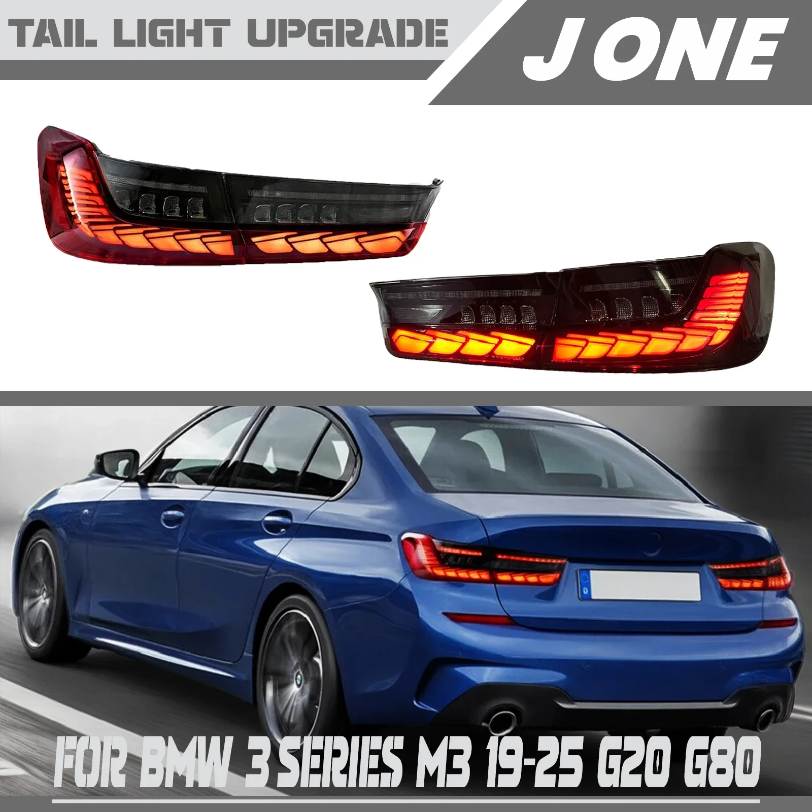 

For BMW 3 Series G20 G80 M3 2019-2025 Dragon Scale Style Tail Lights Compatible with 316/320/328/330/M340 Plug and Play