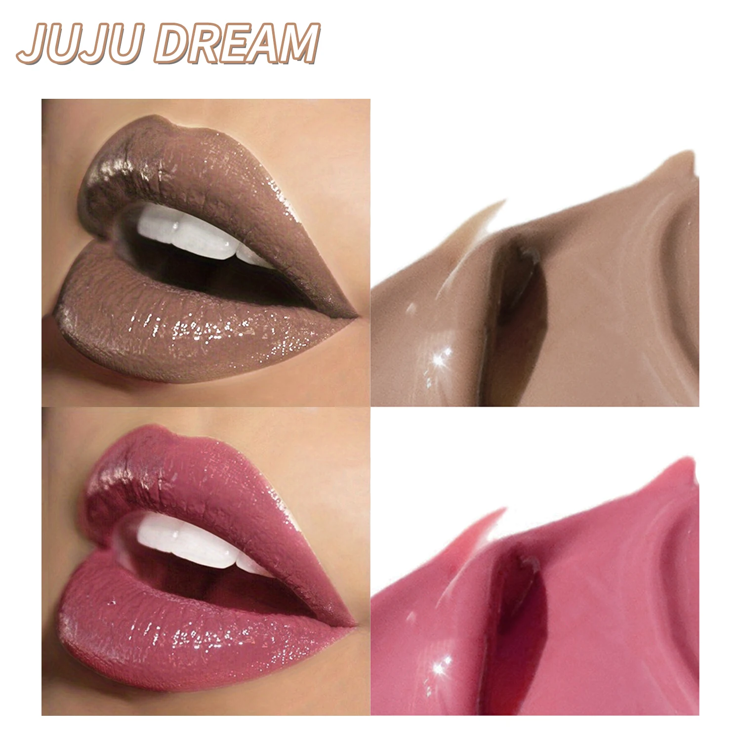 Trójkolorowa, ciemnobrązowa matowa szminka w stylu gotyckim, matowa aksamitna szminka, płynna szminka, błyszczyk do ust, kosmetyki