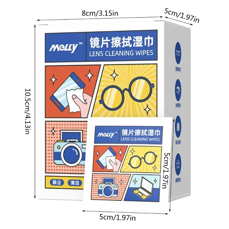 100 szt. Jednorazowe chusteczki do czyszczenia pakowane pojedynczo ściereczka do czyszczenia okularów obiektyw aparatu narzędzie do czyszczenia ekranu telefonu