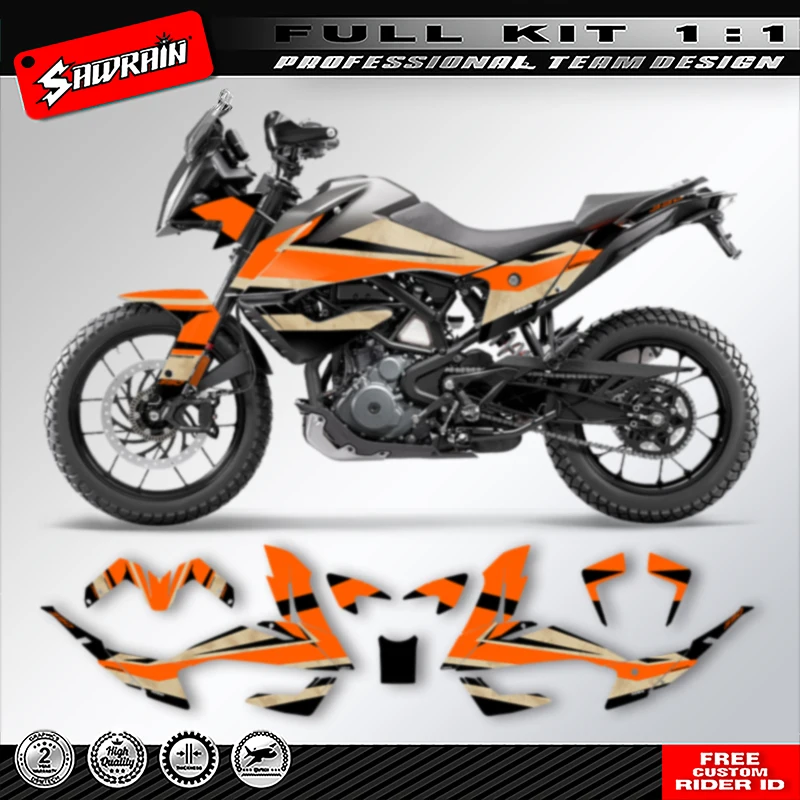 Sawrainรถจักรยานยนต์กราฟิกพื้นหลังDecalsสติกเกอร์ชุดชื่อที่กําหนดเองสําหรับKTM ADV 390 2020 2021 2022 004