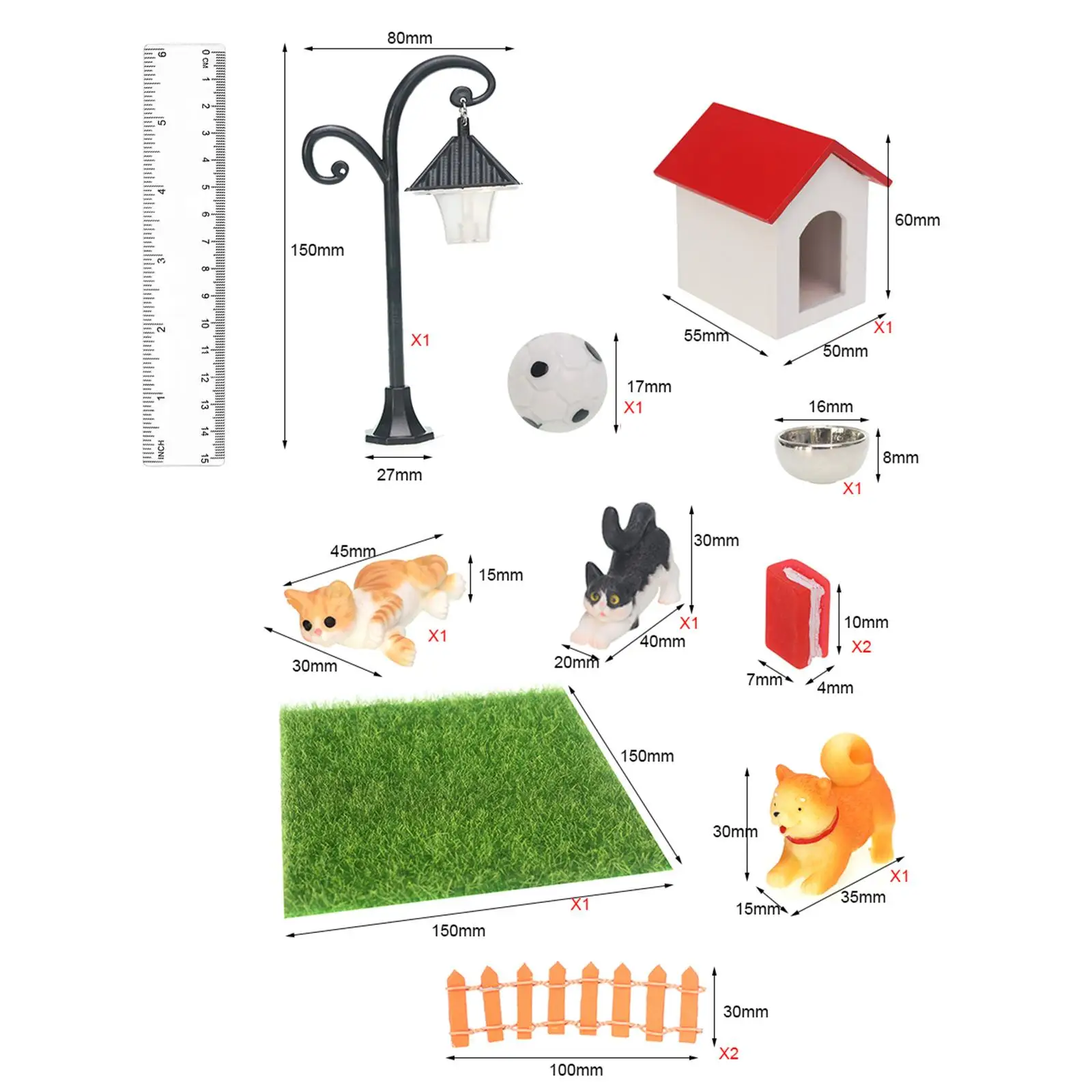 Hundehaus für Kinder Simulation Maßstab 1:12 Foto Requisiten DIY Accs Outdoor Tier Welpen Set Miniatur Puppenhaus Zubehör