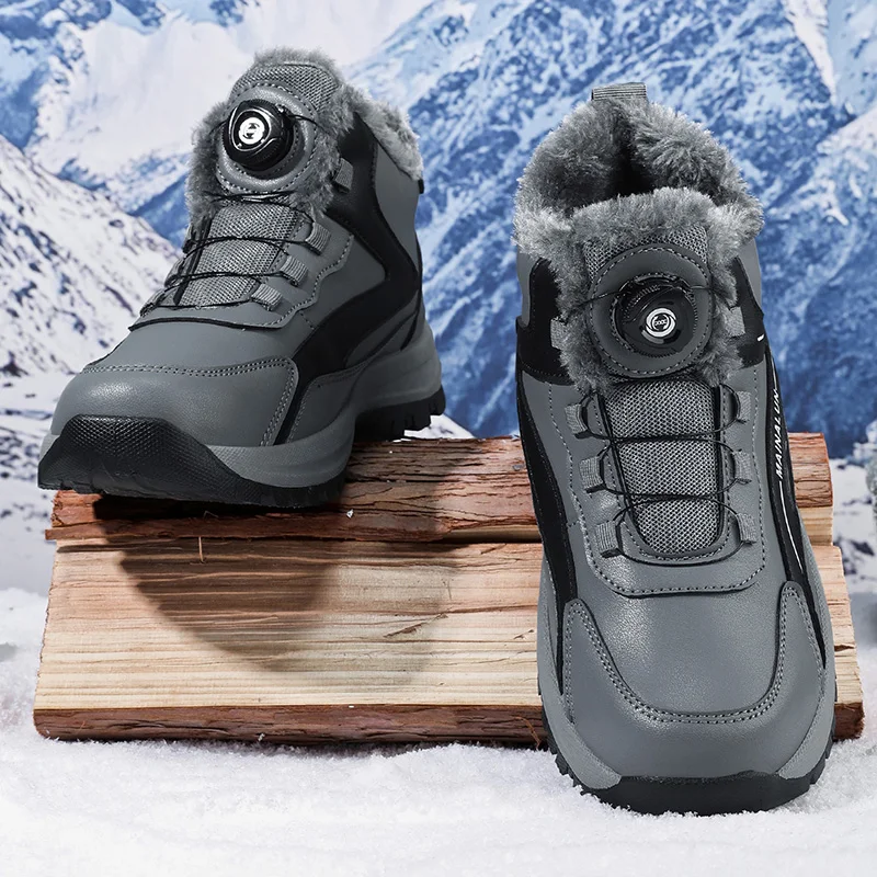Herren-Schneestiefel, robuste und warme Winter-Wanderschuhe für Freizeitkleidung und Outdoor-Aktivitäten – Detail 4