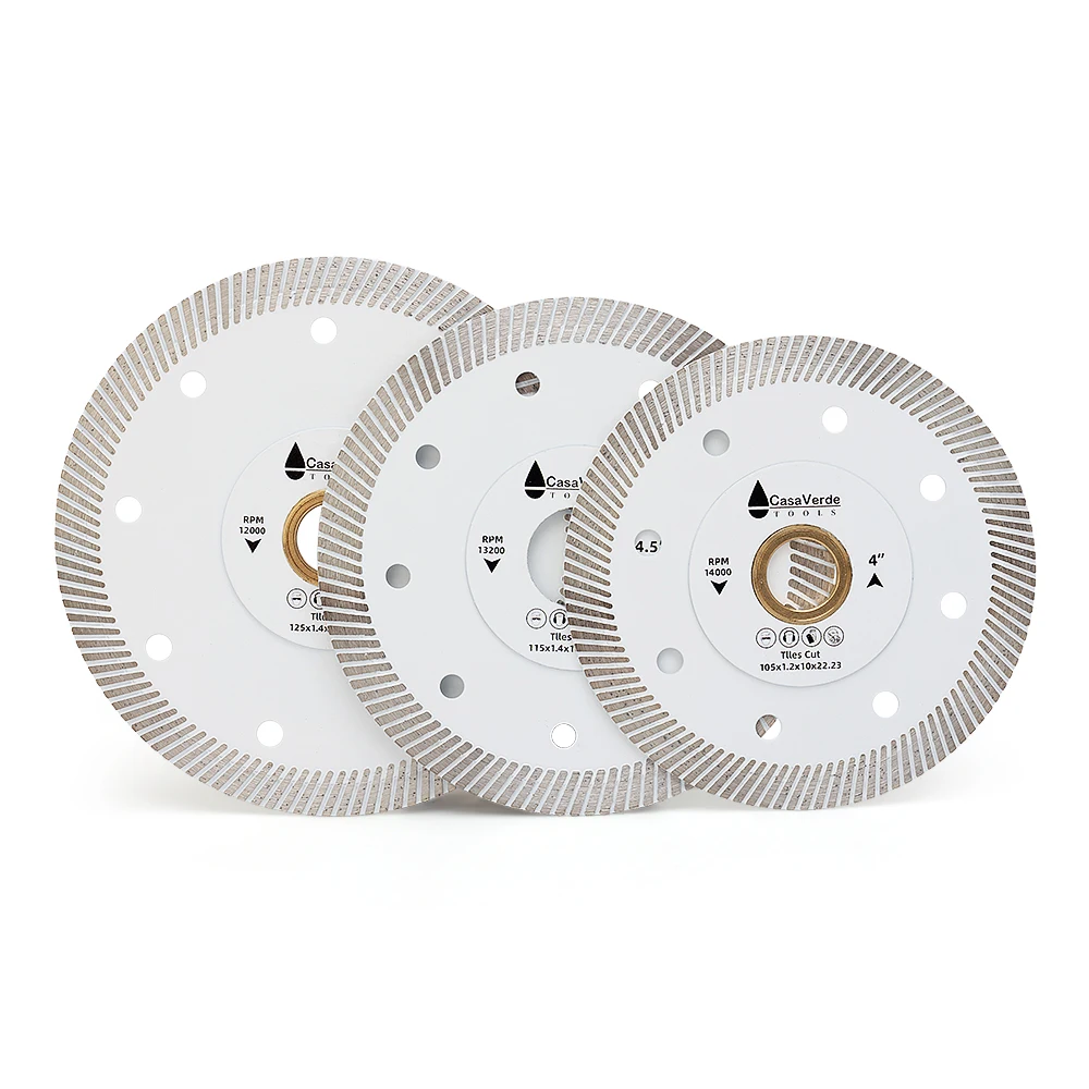 Casaverde 2pc/Lot 105mm-125mm Super Tile Cutting Blade Turbo Porcelain Diamond Disc Cutting for Marble and Tiles