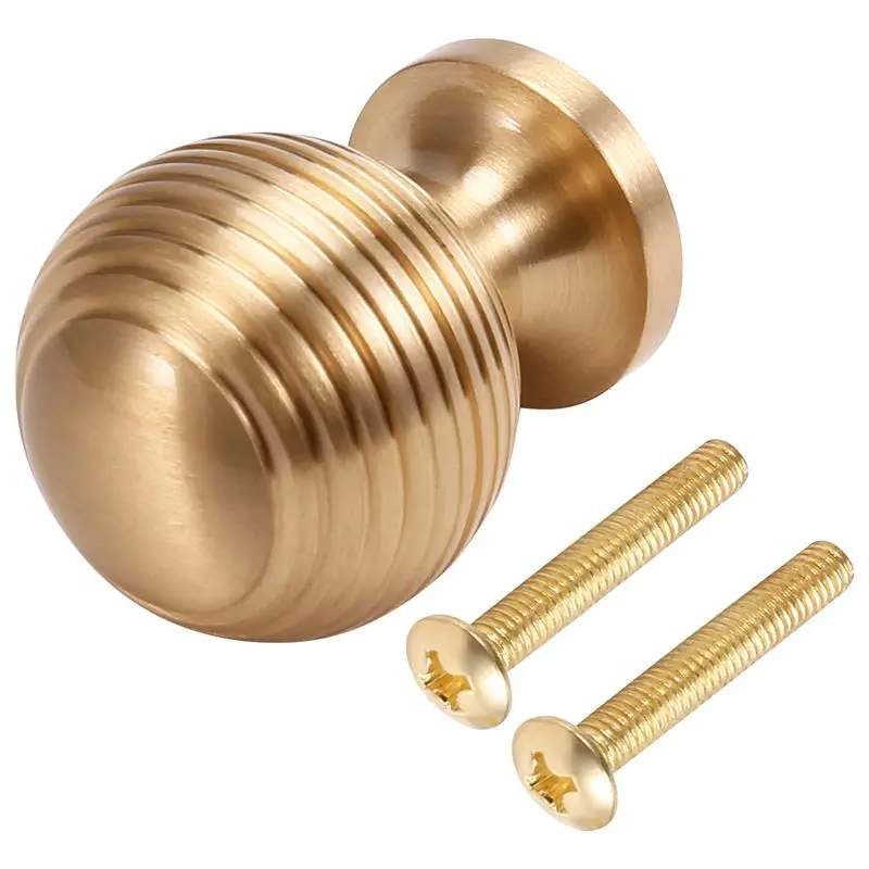 ABFI Solid Brass Cabinet Furniture Drawer Cabinet Door Handle Round Knobs Round Wardrobe Pull Door Handle 37Mm*28Mm